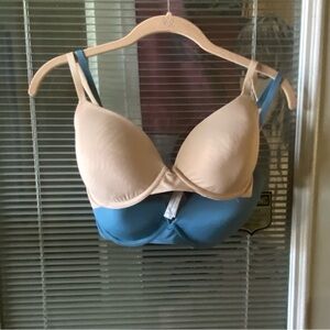 Blue and Tan Underwire Bra